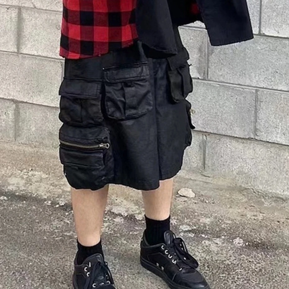 Tactical Cargo Shorts Men's RO Style Black Loose Casual Shorts Streetwear Harajuku Hip Hop Shorts Black 5