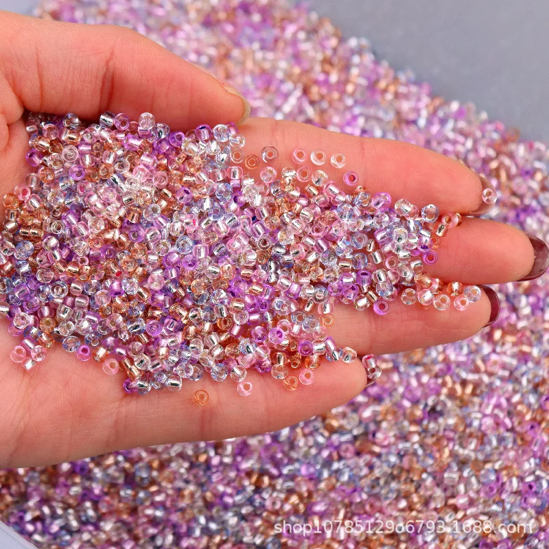 High-Quality Silver-Filled Glass Rice Beads for Jewelry & Clothing - Multiple Sizes Available