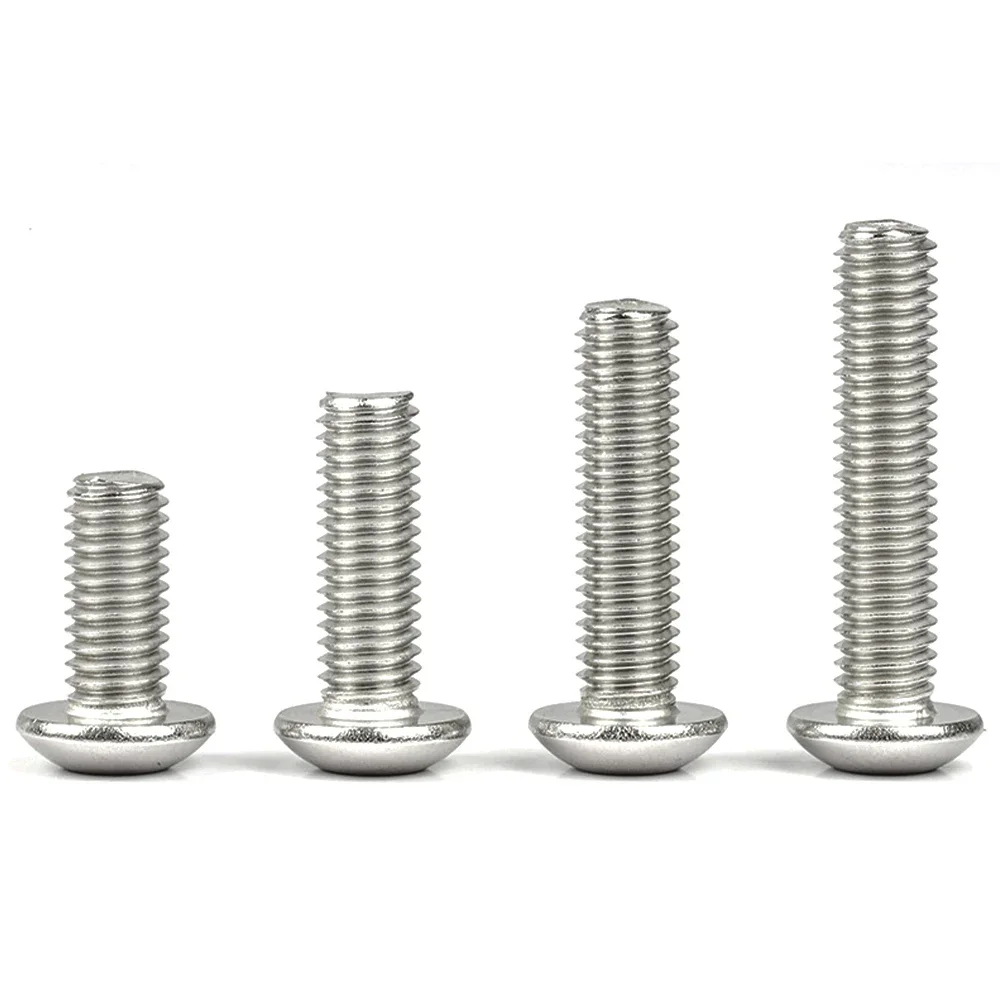 M2 M3 M4 M5 M6 M8 M10 M12 304 Stainless Steel Round Pan Head Hex Hexagon Socket Screw Mushroom Button Head Allen Bolts DIN7380