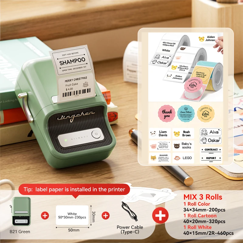 NIIMBOT B21/B1 Portable Thermal Label Printer Bluetooth 1500mAh Wireless