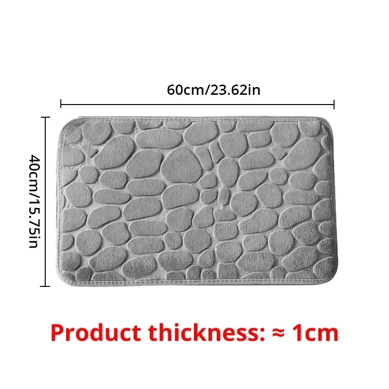 Embossed Cobblestone 3D Non-Slip Quick-Dry Bath Mat