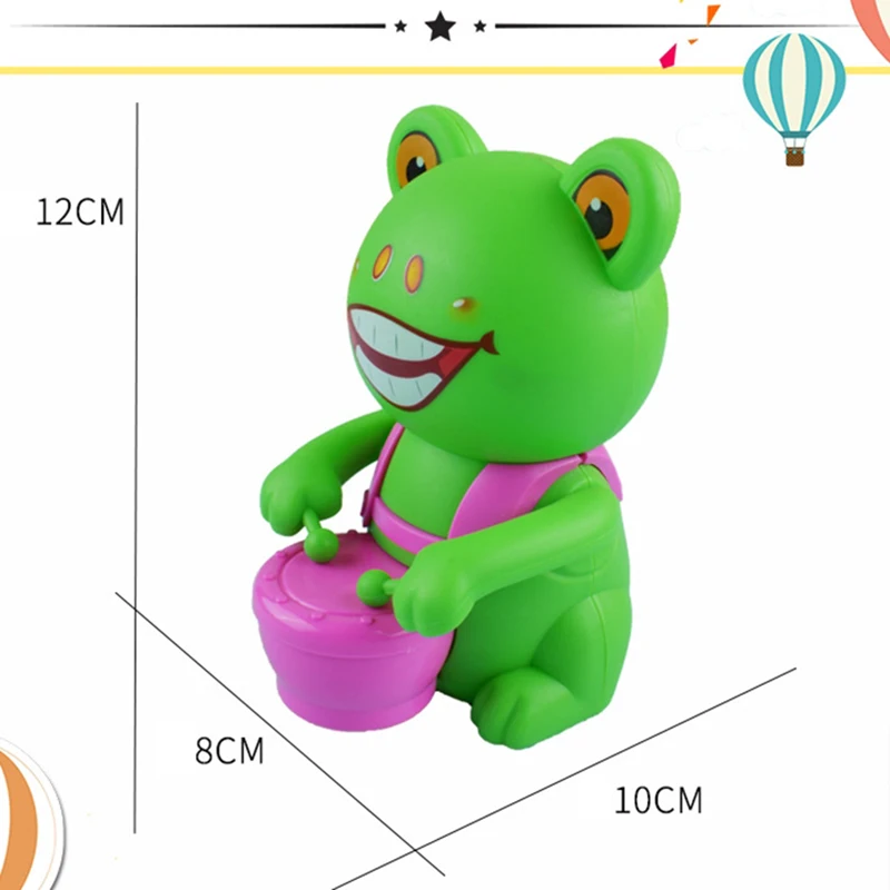 1Pcs Creative Cute Drumming Piglet Bear Toy New Clockwork Toy Children's Cartoon Winding Fun Small Animal Kids Birthday Gift