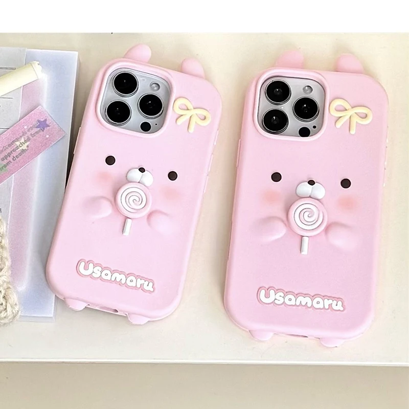 Pink Kawaii Melody Cartoon Rubber Silicone Soft Phone Case