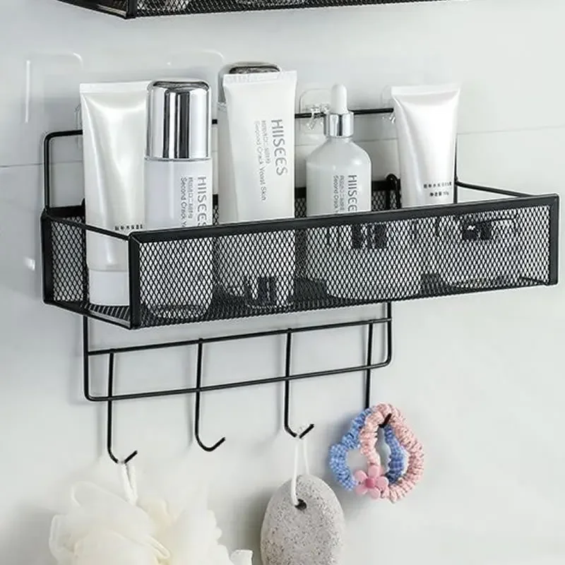Portable Hanging Wall-mounted Storage Rack No-drilling Bathroom Onion Garlic Seasoning Organizer Kitchen Storage Basket Moisture 4