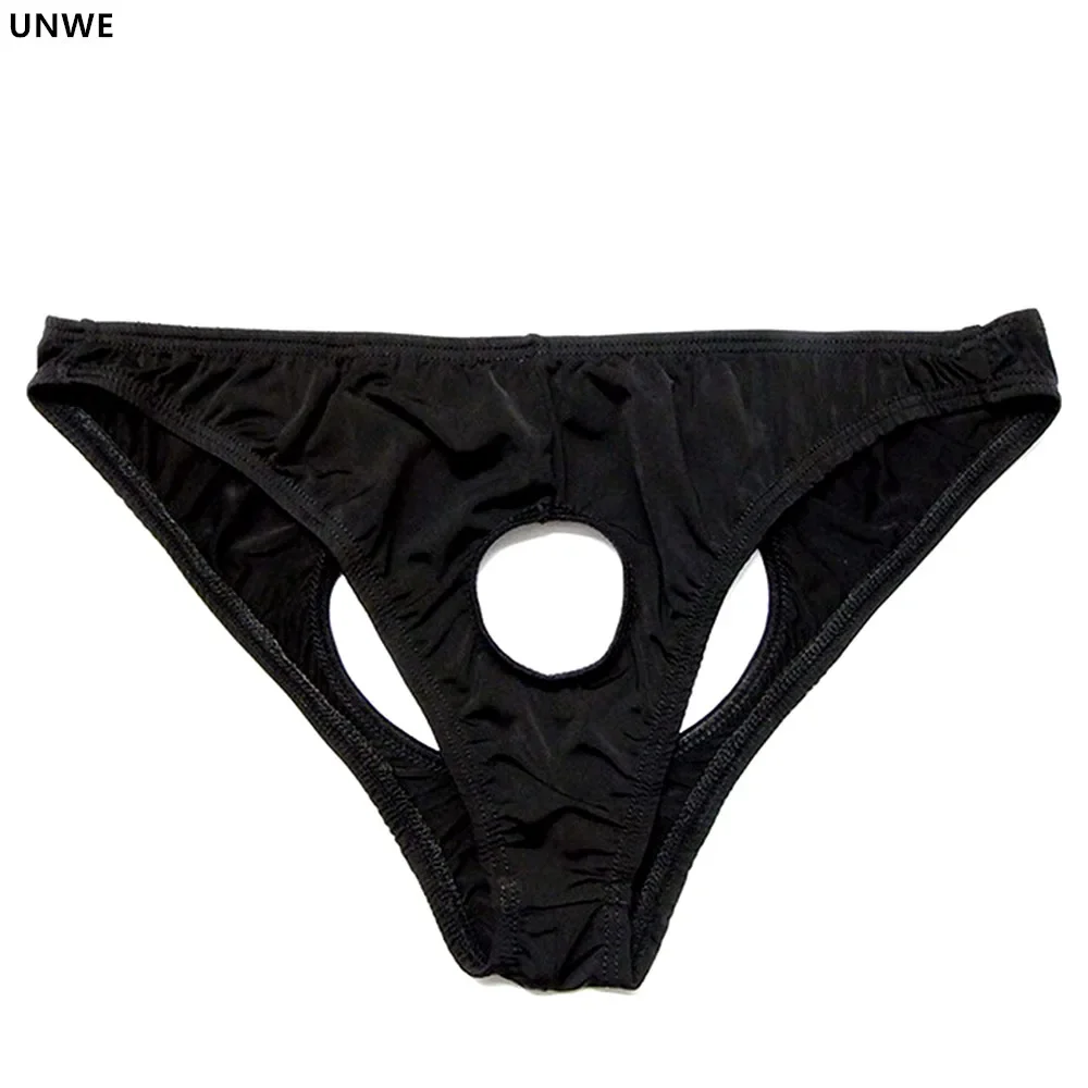 UNWE Mens Open Briefs Front/Back HOLE Erotic Men Underwear Sexy Men Underwear Thin Gay Panties Erotic Appreal