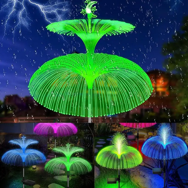 

3 Pack Jellyfish Solar Garden Lights Solar Flower Light 7 Colors Changing Outdoor Decorative Lights for Garden Yard Pathway Lawn
