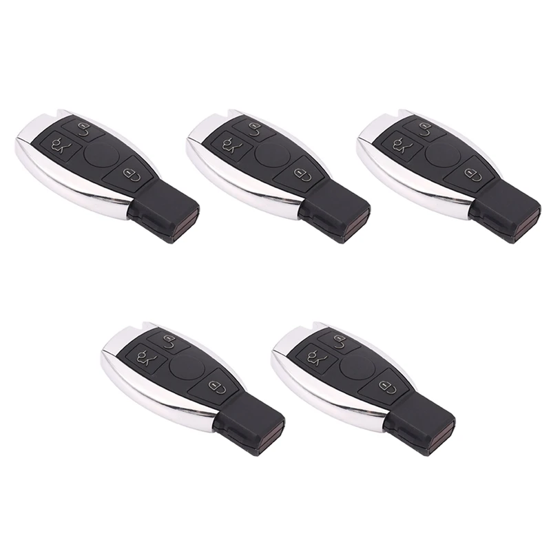 

5X 3 Buttons Remote Car Key Shell Key Replacement For Mercedes Benz Year 2000+ NEC&BGA Control 433.92Mhz