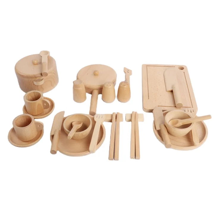 

Wooden Kitchen Toys Pretend Play Kids Kitchen Set Simulation Kitchenware Miniature Food Educational Toys For Kids Gifts