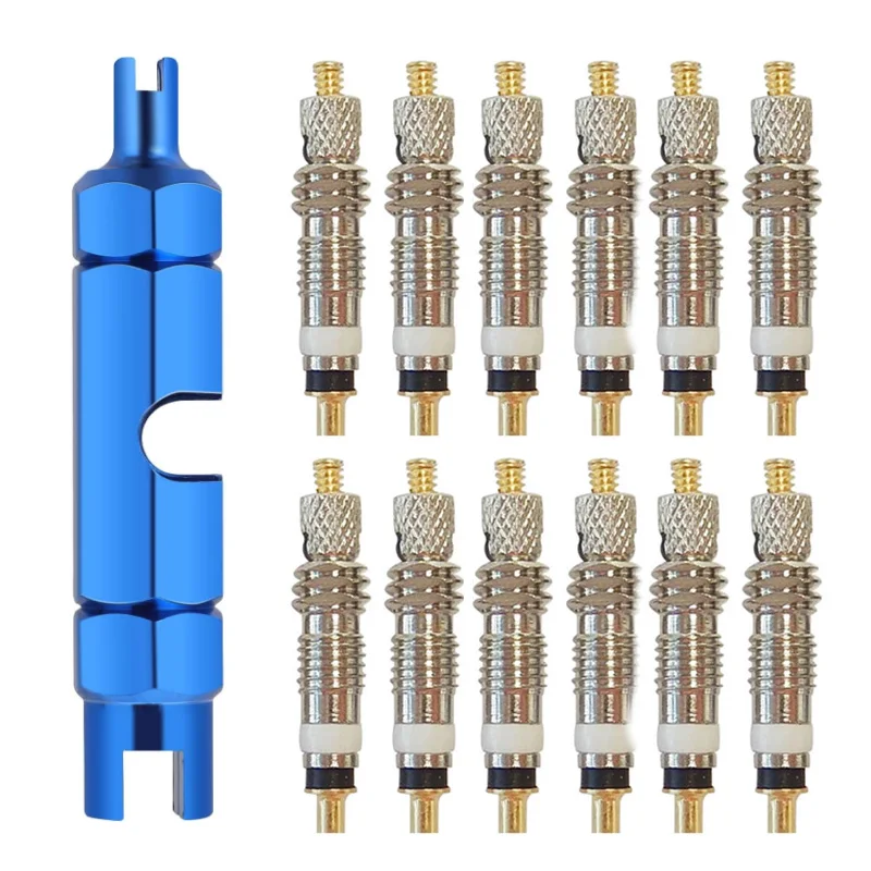 6/12pcs Bicycle Removable Presta Valve Core Bike Replacement Brass Tubeless Core Remover Tool for Tubeless for Road MTB Bike 6/12pcs Bicycle Removable Presta Valve Core Bike Replacement Brass Tubeless Core Remover Tool for Tubeless for Road MTB Bike