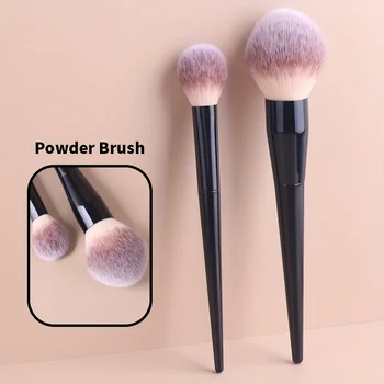 2Pcs Professional Makeup Brush Set, Soft Nylon Bristles Face Brushes for Foundation, Blush, Powder, Contour, Highlighter & Eyesh 1