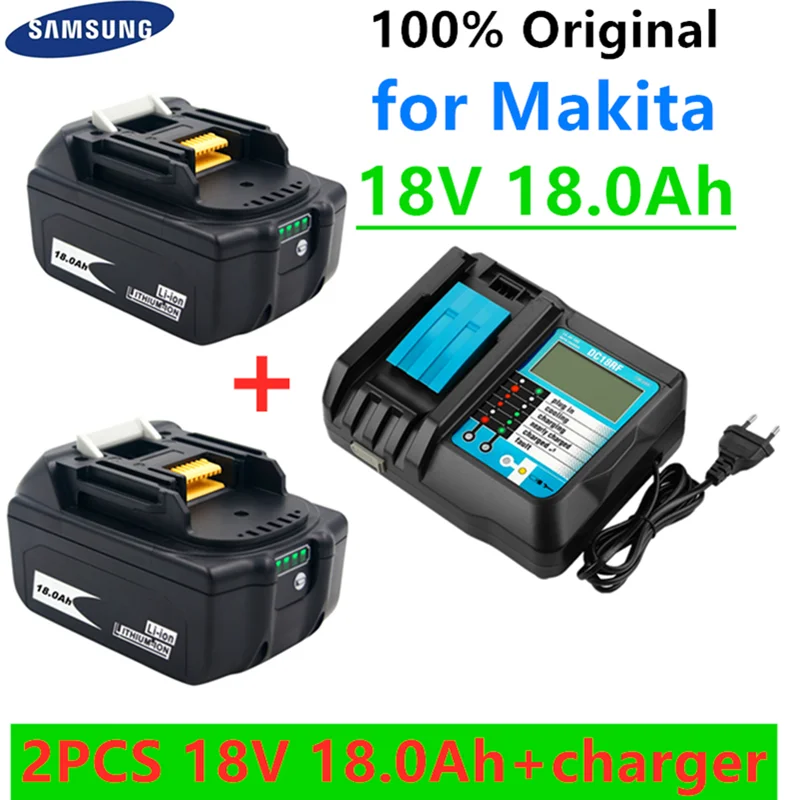 BL1860 Rechargeable Battery 18V 18000mAh Lithium ion for Makita 18v Battery  BL1840 BL1850 BL1830 BL1860B BL1850 BLXT 400+charger - AliExpress