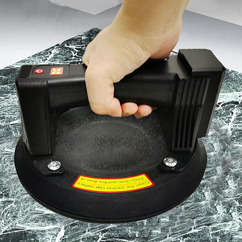 8 Inch Electric Vacuum Suction Cup Lifter 280KG Load Capacity Heavy Duty Hand Held Glass Lifter for Moving Large Granite Tile