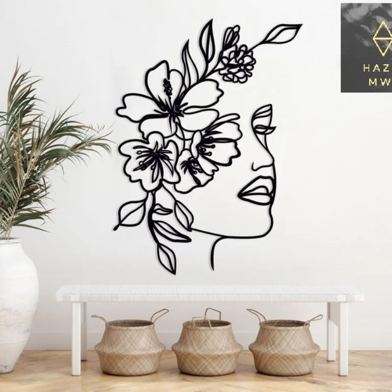 

Nordic Home Walll Accessories True Love Face Silhouette Art Crafts Bedroom Living Couple Metal Stickers Decorations Room Decor