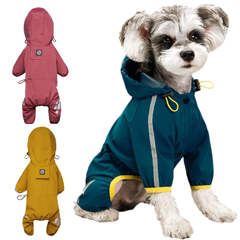 

Puppy Raincoat Waterproof Dog Clothes Chihuahua Schnauzer Rain Coat for Small Dogs Jumpsuit Reflective Raincoat Dogs Accessories