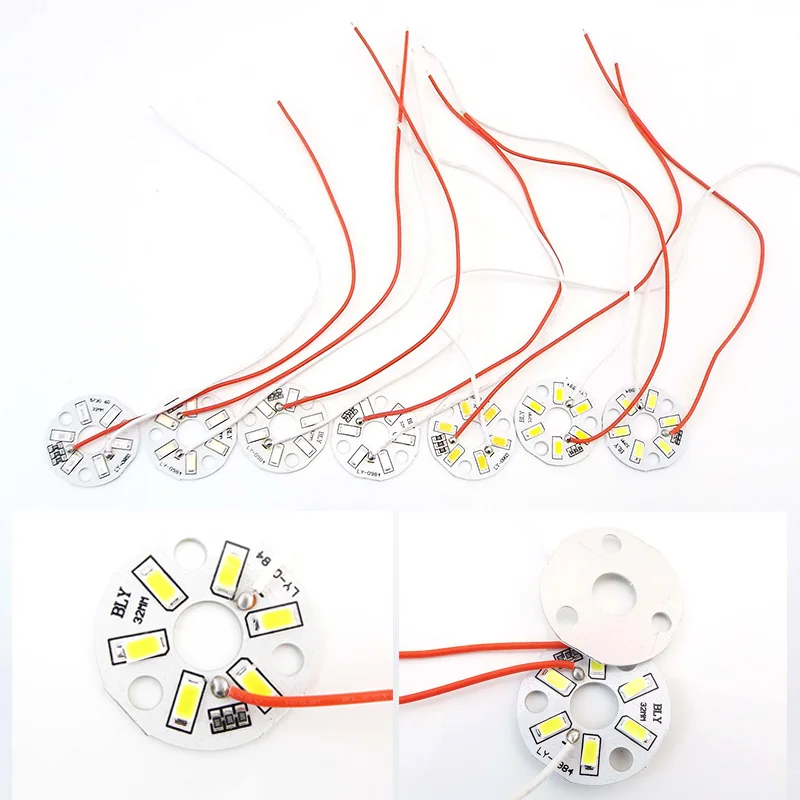 DC 5V USB LED 칩 비즈, 표면 조광 가능 전구, 변형 LED 광원, 직경 32mm, 5730SMD, 3W 라이트, 단색 k5