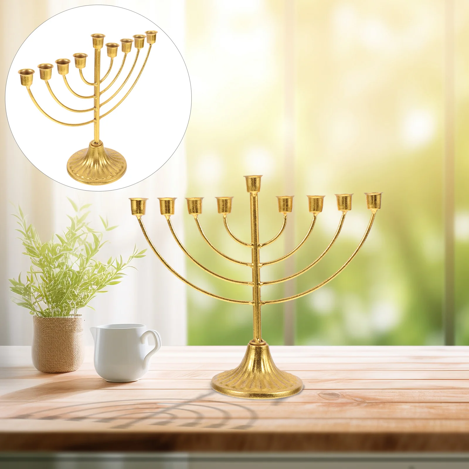 9-Branch Metal Hanukkah Menorah 5