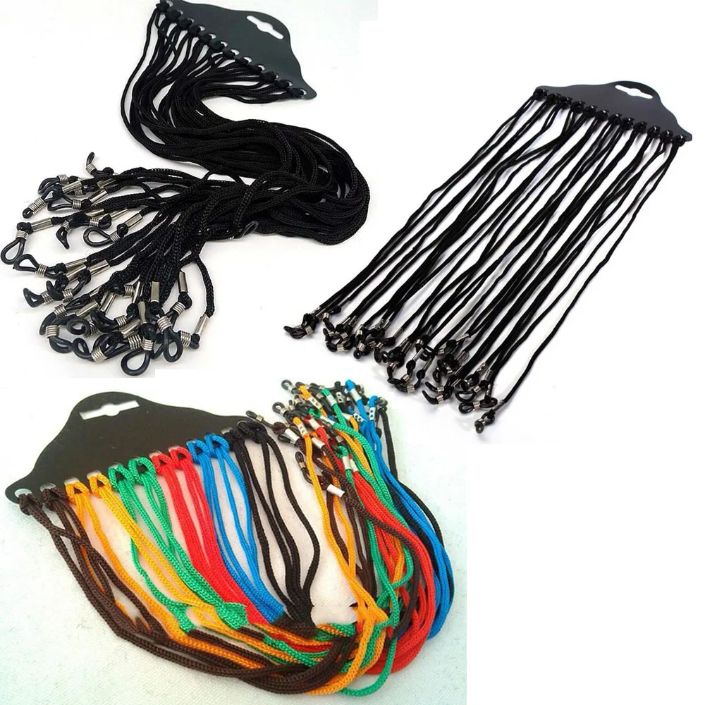 12pcs/lot Adjustable Black Color Neck Cord Strap String Landyard Holder For Eyeglass Glasses Sunglasses