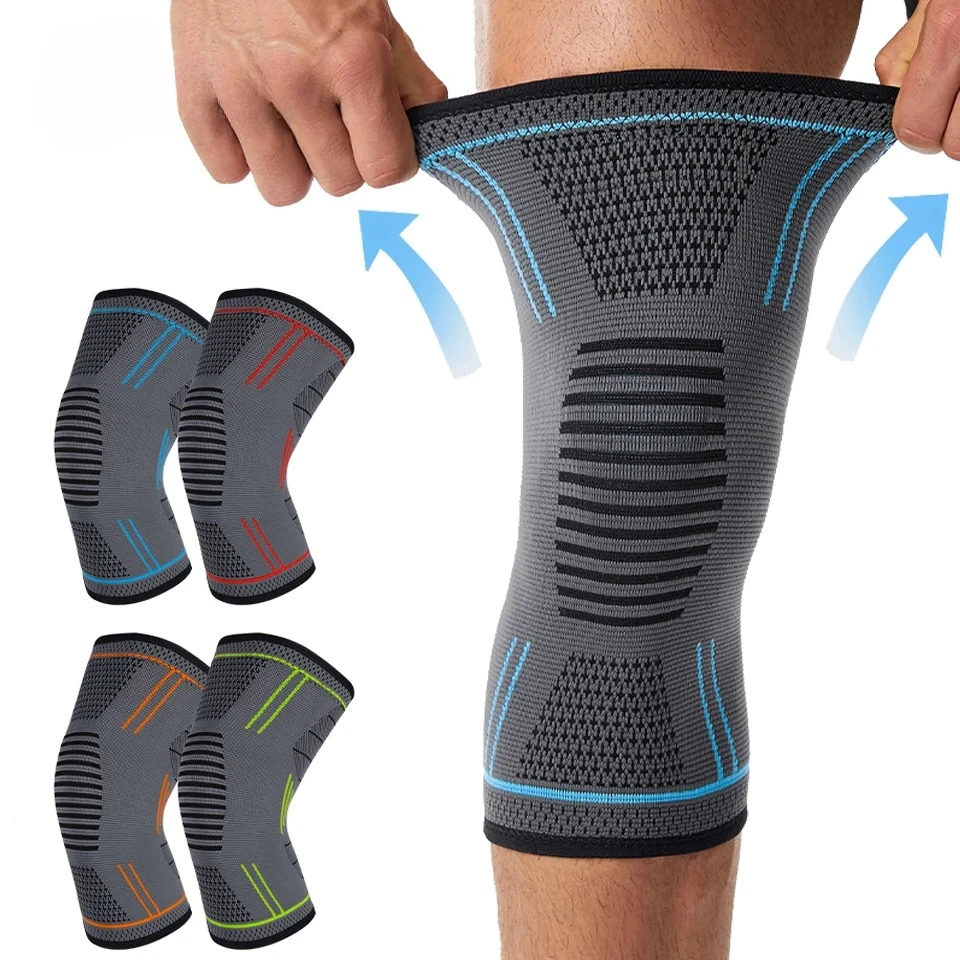 1PCS Compression Knee Support Sleeve Elastic Knee Pads Brace Springs Gym Sports Protector Basketball Volleyball Run