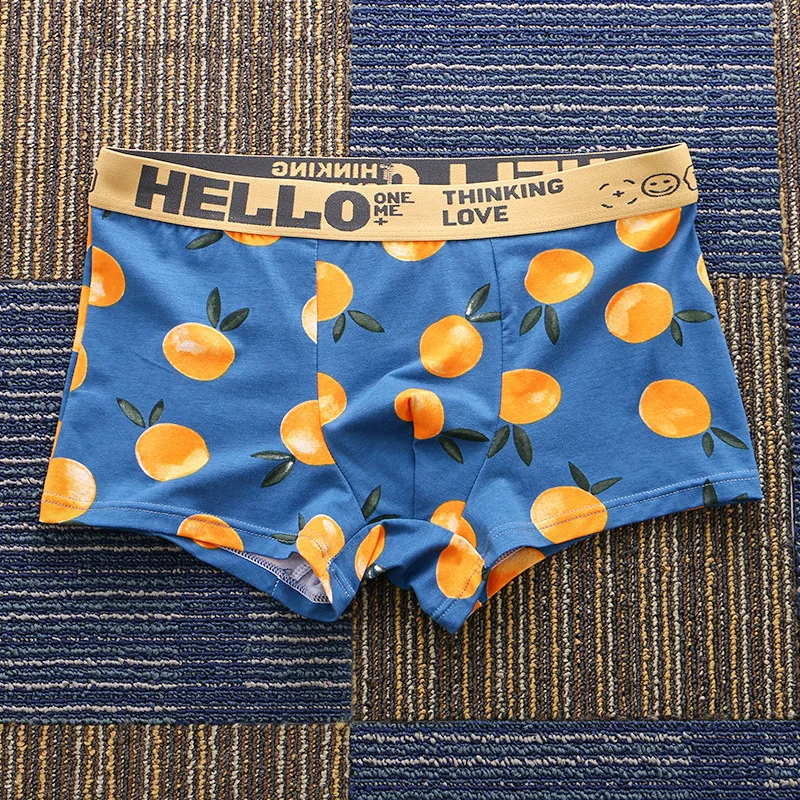 5pcs/lot boxer homme sexy new in men's underwear Fruit Novelty boxers men fashion Underpants man spreader panties for men