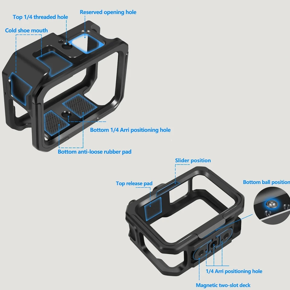 Support de guidon de vélo, moto en alliage d'aluminium, pour Gopro et Support de guidon de vélo, moto en alliage d'aluminium, pour Gopro et