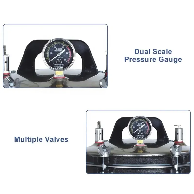 IKEME High Pressure Steam Sterilizer 24L Portable Autoclave Steam Sterilizer Electric Heating Autoclave Laboratory Equipment