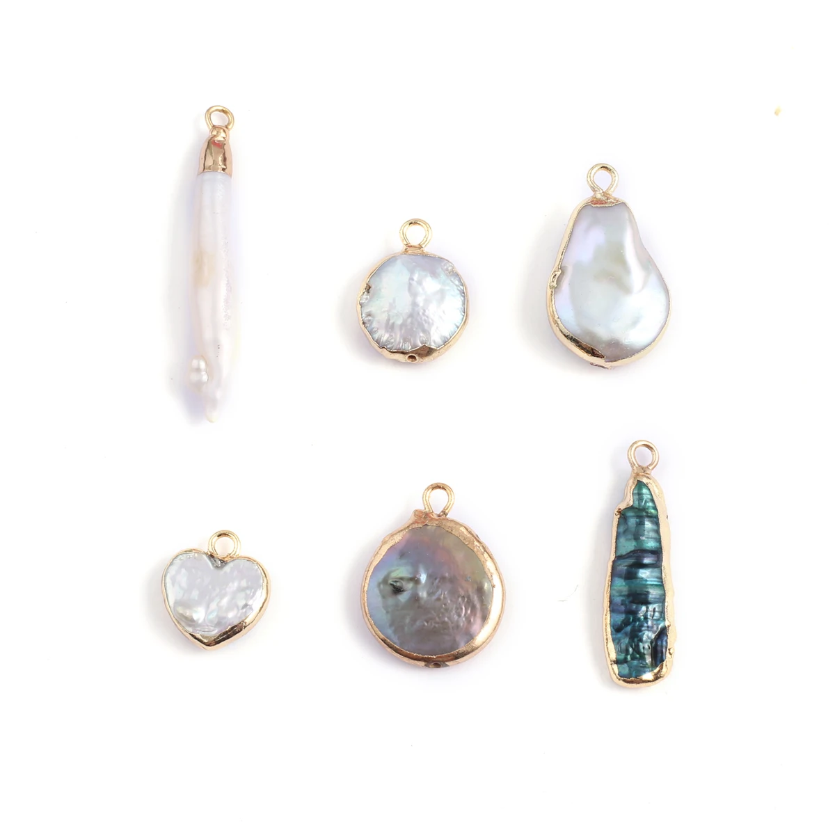 

Natural Freshwater Pearl Baroque Gold Wrapped Pendant Delicate Shape for DIY Jewelry Making Handmade Bracelet Earring Necklace