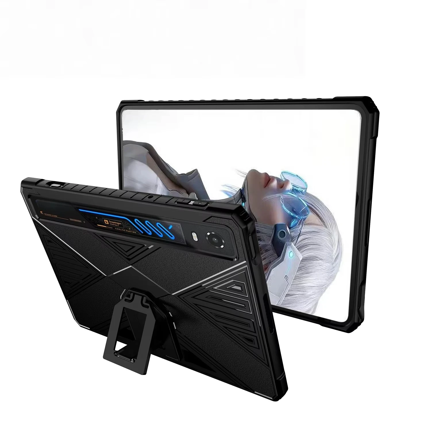 Enhanced Protective Soft Case with Bracket for Gaming Tablets - Shockproof Full Coverage TPU PC Case