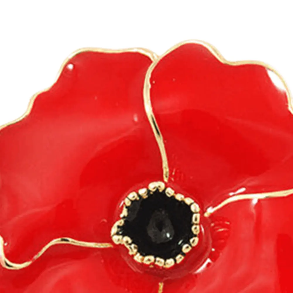 Poppy Souvenir Pin Lest We Forget Red Poppy Flower Lapel Dripping Oil Pin Jewelry Gift for Friends