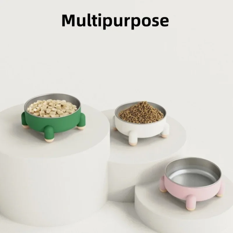 Stainless Steel Pet Bowl With Stand No Spill Dog Cat Feeder