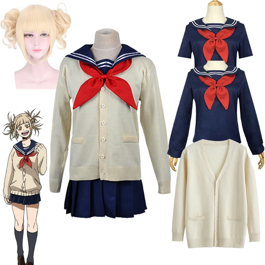 

Anime My Hero Academia Cosplay Costume Boku no Hero Academia Himiko Toga Cosplay JK Uniform Sweater Women Girls Sailor Suits