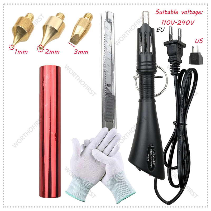 Description Picture 5 of itemHeated Foil Hot Stamping Applicator Kit EU Plug Writing or Painting on Paper Personal Signature DIY Wood Crafts