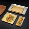 Silver Gold Stainless Steel Serving Plate Restaurant BBQ Skewers Sushi Tray Large Shallow Tray Food Storage Plates For Kitchen 1