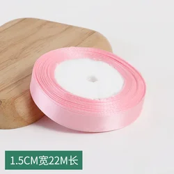 Elegant Pink Silk Satin Ribbon - 25 Yards for DIY Crafts, Gift Wrapping & Special Occasions (15mm light pink)