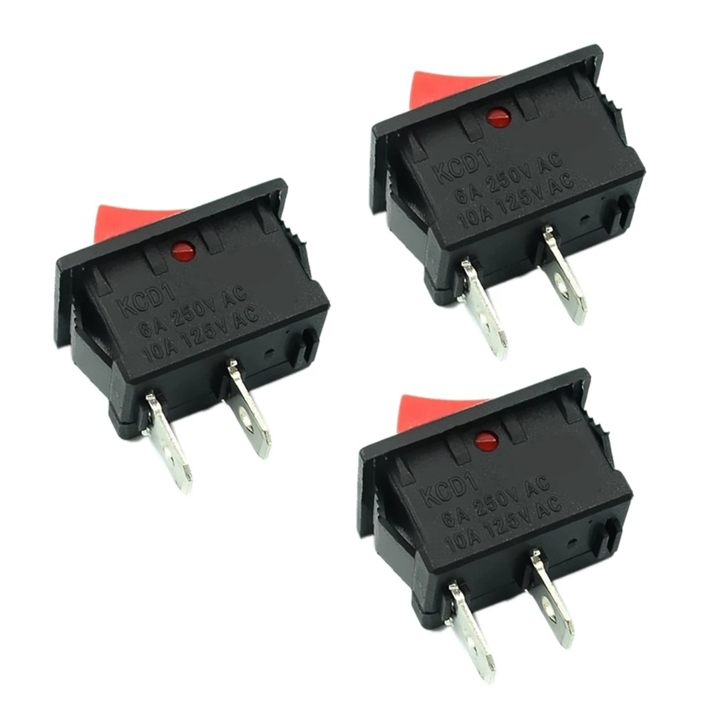 On-Off KCD11 2Pin 2P Car Rocker Switch 3A 250V 6A 125V AC Button KCD1-11 10X15 10X15 KCD117 5PCS