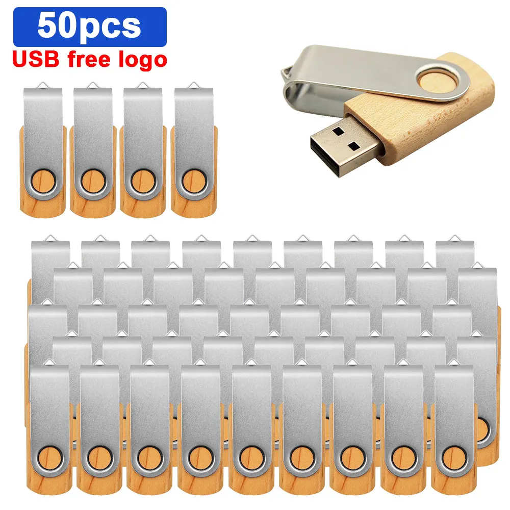 

50pcs/lot USB 2.0 Wooden USB Flash Drive Pendrive Memory Stick+gift Box 4GB 8GB 16GB 32GB U disk wedding gift free custom logo