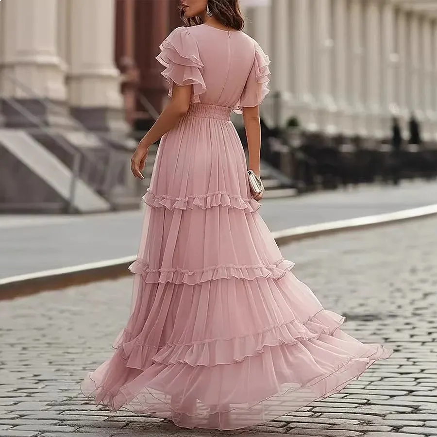 V Neck Dresses for Women Summer Spring Elegant Long Dress Maxi Dress Jumpsuit Overall Playsuit 2