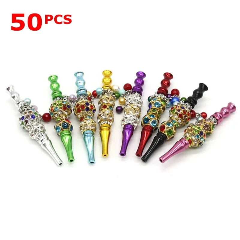 

50PCS/LOT Shisha Hookah Handmade Inlaid Jewelry Alloy Mouthpiece Mouth Tips Shisha Chicha Filter Tip Hookah jeweled hookah tip