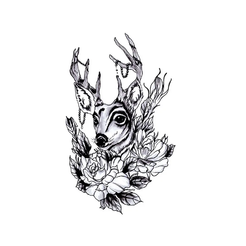 Flower Arm Temporary Tattoo Stickers Big Flower Rose English Body Arm Chest Mark-covering Waterproof Simulation Tattoo Stickers