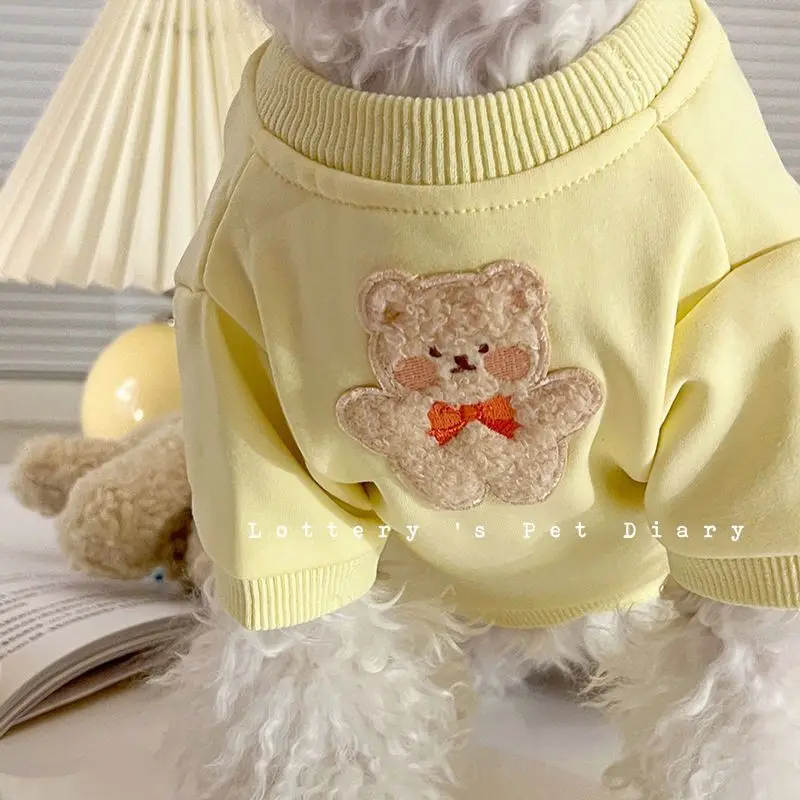 

Dog Clothing Thin Spring Autumn Teddy Pomeranian Bear Pet Pullover Small Medium Dog Sweater Puppy Clothes 강아지 옷 Одежда Для Собак