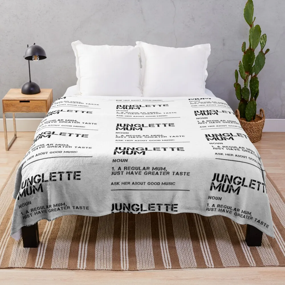 

Junglette Mum Description ( Funny Jungle Raver Mother ) Throw Blanket Fluffy Blankets Large valentine gift ideas