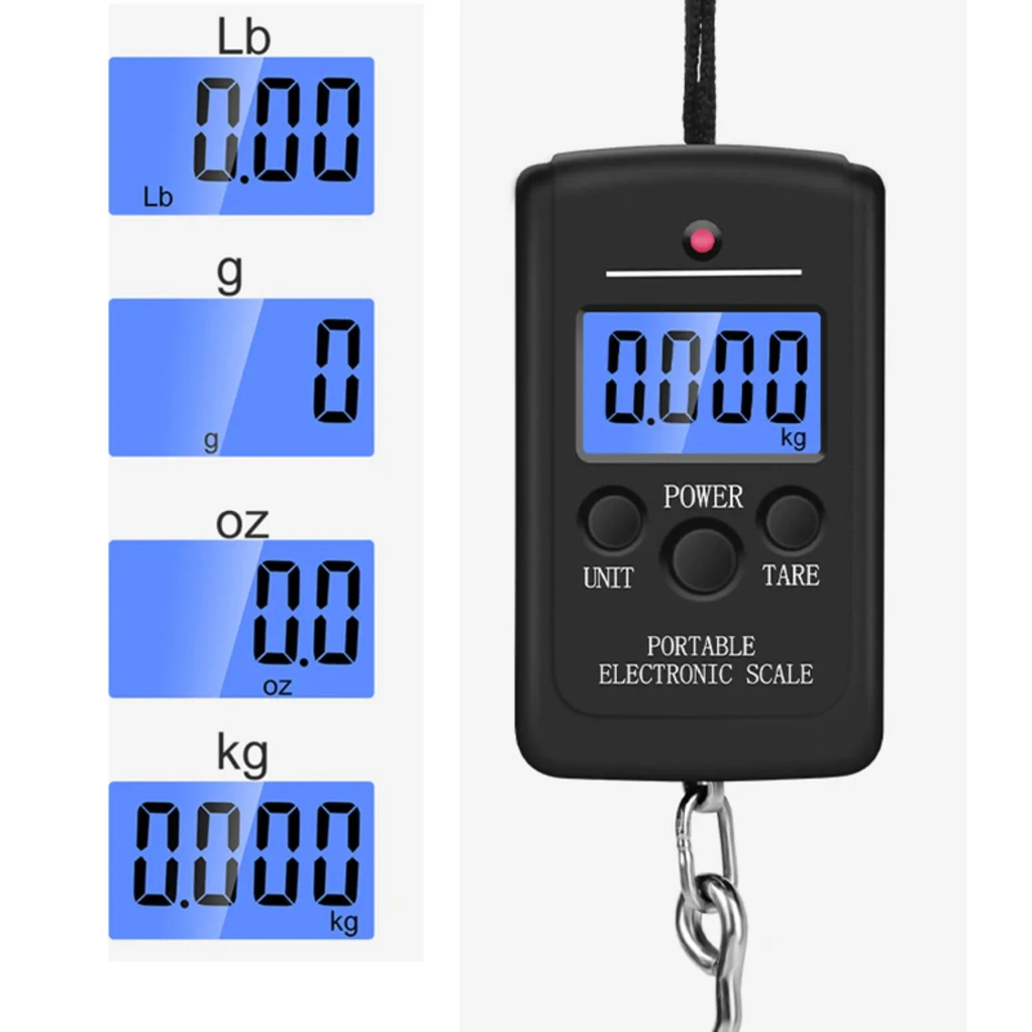 Portable 40Kg 10g Hanging Scale Digital Scale BackLight Electronic Fishing Travel Pocket Luggage Scales Weights Tool