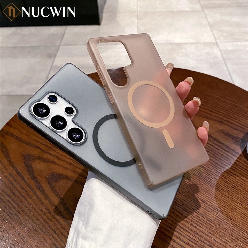 S25Ultra Slim Matte Magsafe Wireless Charging Case For Samsung S25 S24 S23 S22 S21 S20 FE Plus Ultra Frosted Translucent Cover