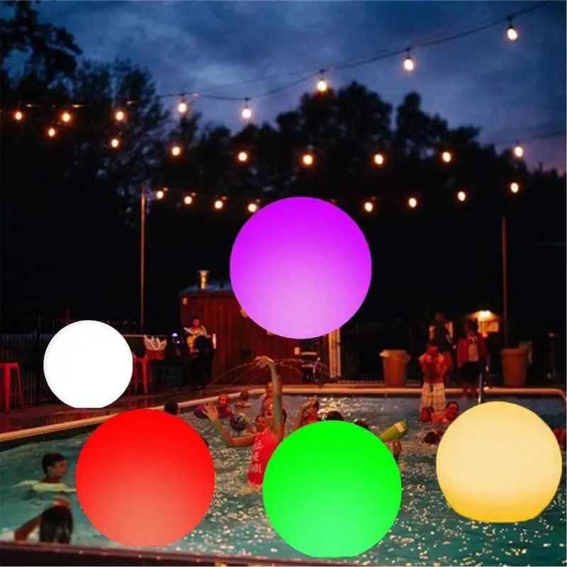 Boule Lumineuse LED 16 Couleurs - 16 Pouces étanche, Télécommande, Pour Piscine, Plage, Fêtes Extérieures