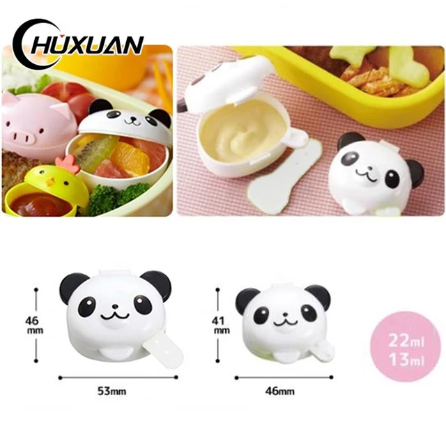 Condiment container bento box lunch accessories mini sauce box cartoon  animal panda suitable for children's lunch