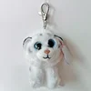 9cm Ty Beanie Big Eyes Small Pendant Keychain Clips Mini Stuffed Plush Toy Animals Doll Black Pattern Tiger Tundra Children Gift 4