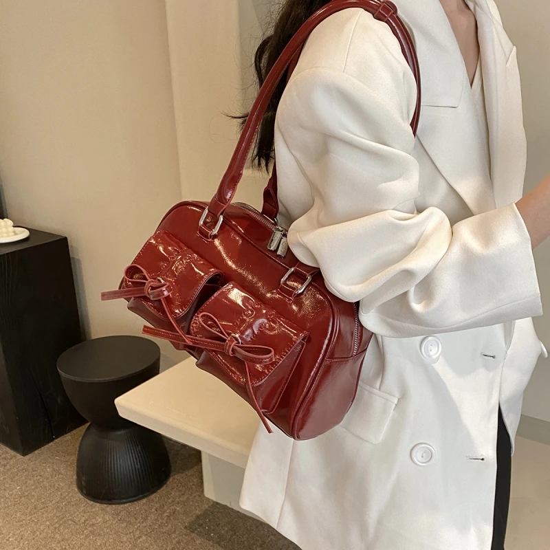 MOODS Y2K Stylish Shoulder Bags For Women Pure Color Big Capacity