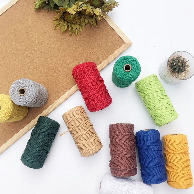 5mm Macrame Cord Cotton Rope Twisted 5 Yards Macrame Thread Supplies Thread for Handwork DIY Crafts Cord Home Decoration