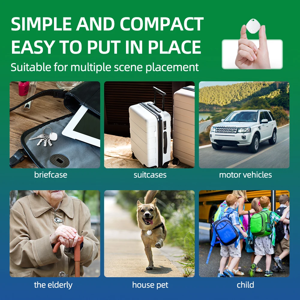 Jimi AT2301 Bluetooth Tag GPS Tracker Anti-lose Security Smart Finder Tracker For Apple Find My Key Earbud Luggage IOS MFi Finer