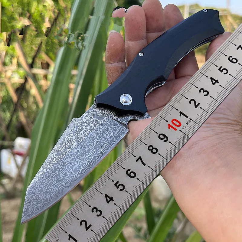 

Free Wolf FW05 Damascus Folding knife G10 Handle Flipper System Outdoor Camping Survival Utility EDC Pocket Hunting Knife