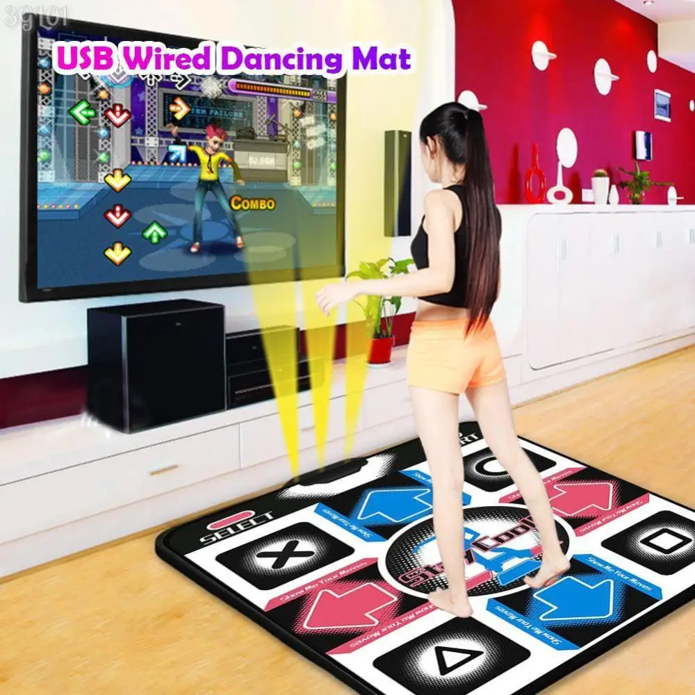 Dance Mats USB Wired Non-Slip Foot Print Dancing Game Step Pad HD for PC Laptop Video Games